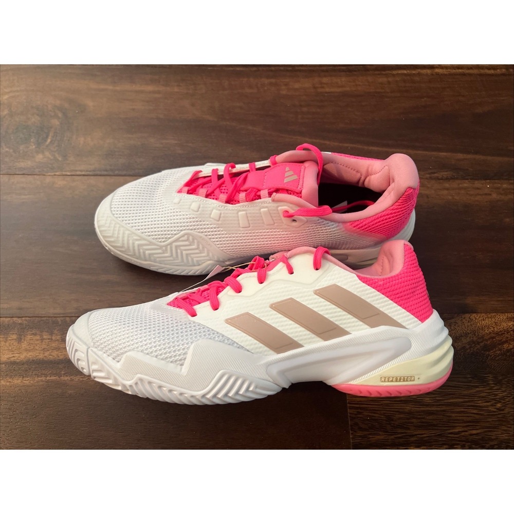 New‎ Adidas Womens Barricade 13 Tennis Shoes Size 9 White Pink